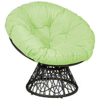 Rattan Papasan Chair Ergonomic 360-degree Swivel Soft Cushion Garden - Relaxacare