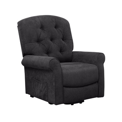 Recliner Chair Sofa for Elderly with Side Pocket and Remote Control-Black - Relaxacare