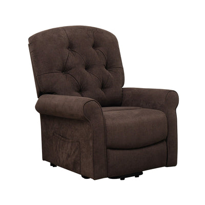Recliner Chair Sofa for Elderly with Side Pocket and Remote Control-Brown - Relaxacare