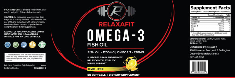RelaxaFit - Premium Omega -3 Fish Oil. - Relaxacare