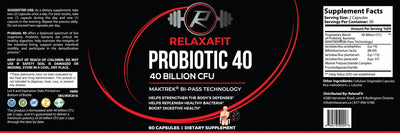 RelaxaFit - Premium Probiotic 40 - Probiotic Gut Support - Relaxacare