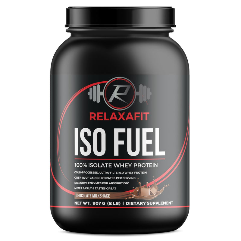 RelaxaFit - Premium Ultra Pure Whey Protein Isolate - Chocolate Flavor, 2lbs - Relaxacare