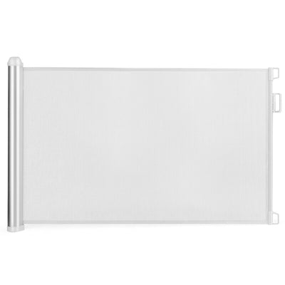 Retractable Baby Safety Gate with Easy Latch and Flexible Design-White - Relaxacare