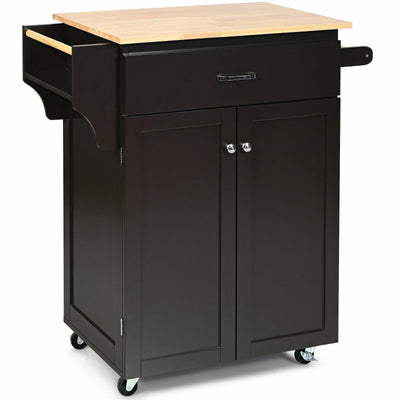 Rolling Kitchen Island with Spice Rack and Adjustable Shelf - Relaxacare
