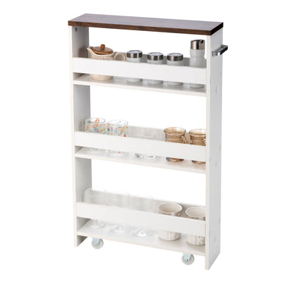 Rolling Kitchen Slim Storage Cart Mobile Shelving Organizer with Handle - Relaxacare