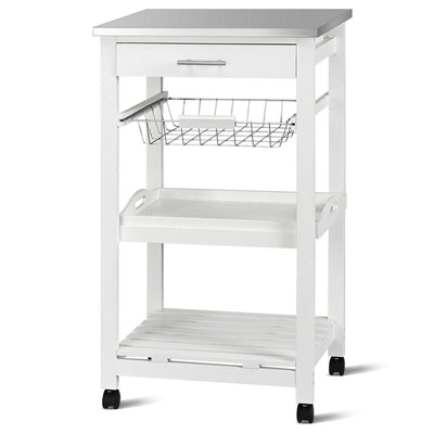 Rolling Kitchen Trolley Storage Basket And Drawers Cart - Relaxacare