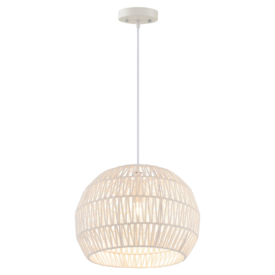 Round wicker pendant light cheap