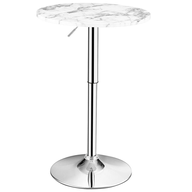 Round Height Adjustable Bistro Bar Table White - Relaxacare