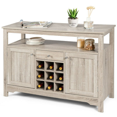 Sale-Buffet Server Sideboard Wine Cabinet Console-Gray - Relaxacare