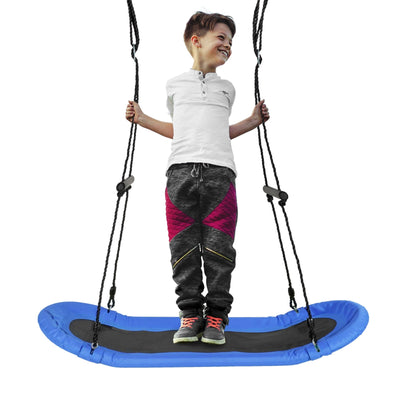 Saucer Tree Swing Surf Kids Outdoor Adjustable Oval Platform Set with Handle - Relaxacare