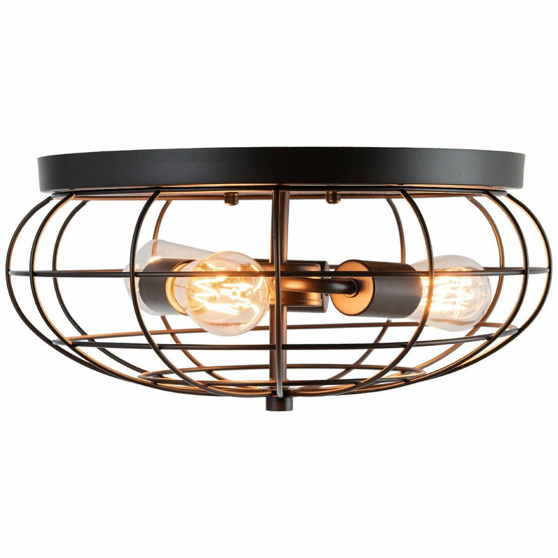 Semi Flush Mount Ceiling Light with Industrial Retro Design - Relaxacare