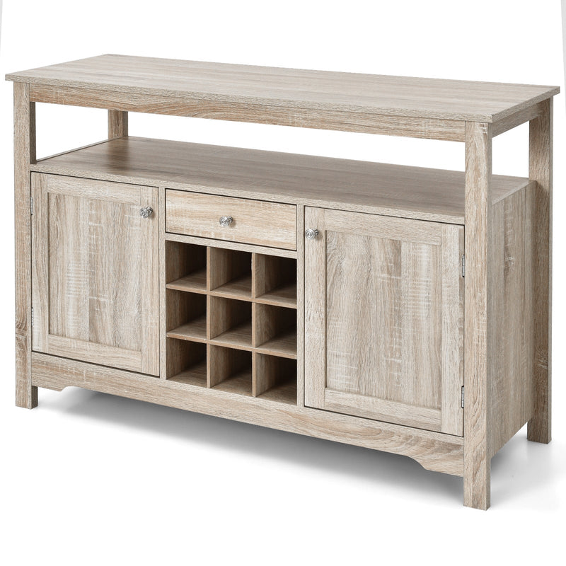 Server Buffet Sideboard With Wine Rack and Open Shelf - Relaxacare
