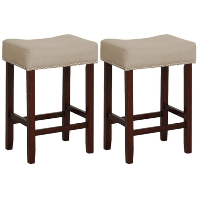 Set of 2 24 Inch Bar Stool with Curved Seat Cushions - Relaxacare