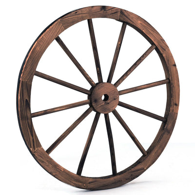 Set of 2 30-inch Decorative Vintage Wood Wagon Wheel - Relaxacare