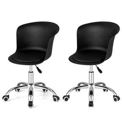 Set of 2 Adjustable Office Chair Swivel Desk Chair with PU Leather Seat - Relaxacare