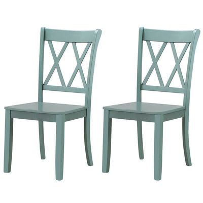 Set of 2 Cross Back Rubber Wood Dining Chairs - Relaxacare