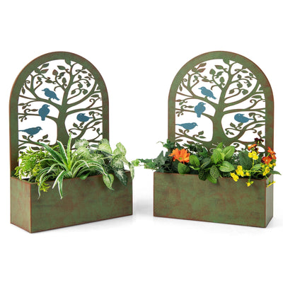 Set of 2 Decorative Raised Garden Bed for Climbing Plants - Relaxacare