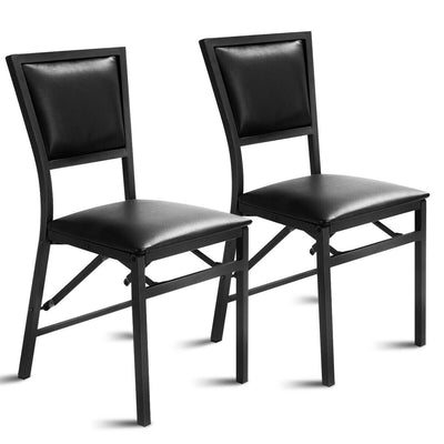 Set of 2 Metal Folding Dining Chair with Space Saving Design - Relaxacare