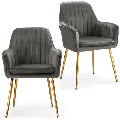 Set of 2 Modern Accent Chair with Removable Cushion and Metal Frame - Relaxacare