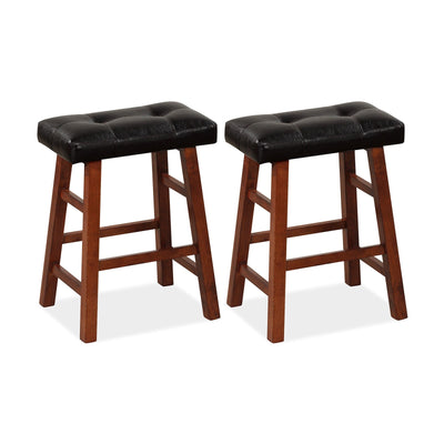 Set of 2 Modern Backless Bar Stools with Padded Cushion-24 inches - Relaxacare