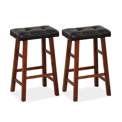 Set of 2 Modern Backless Bar Stools with Padded Cushion-29 inches - Relaxacare