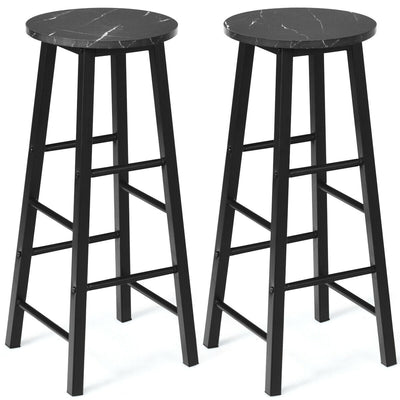 Set of 2 Pub Bistro Dining Height Bar Stool-Black - Relaxacare