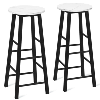 Set of 2 Pub Bistro Dining Height Bar Stool-White - Relaxacare