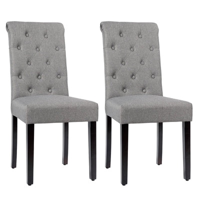 Set of 2 Tufted Dining Chair-Gray - Relaxacare
