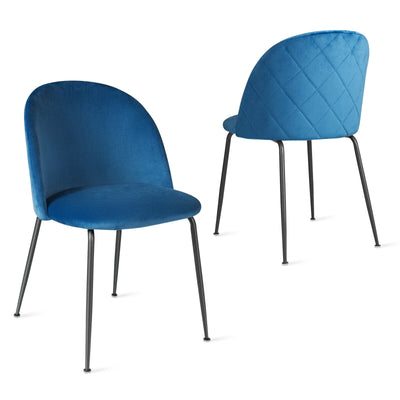 Set of 2 Upholstered Velvet Dining Chair with Metal Base for Living Room - Relaxacare