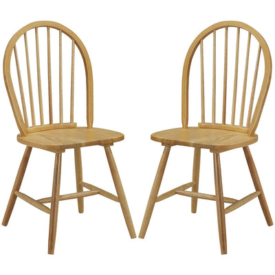 Set of 2 Vintage Windsor Wood Chair with Spindle Back for Dining Room - Relaxacare