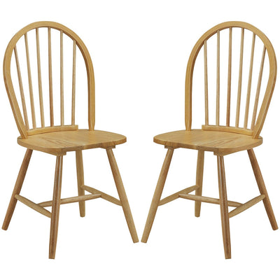 Set of 2 Vintage Windsor Wood Chair with Spindle Back for Dining Room - Relaxacare