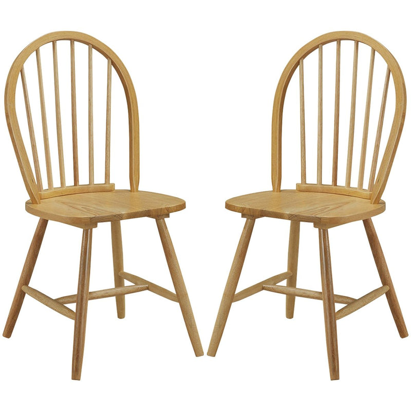 Set of 2 Vintage Windsor Wood Chair with Spindle Back for Dining Room - Relaxacare