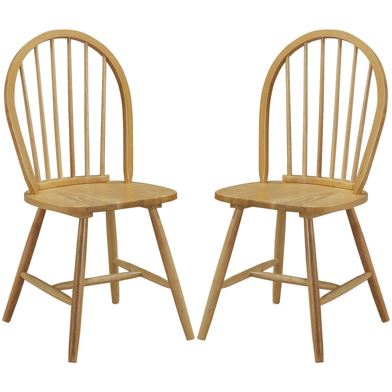 Set of 2 Vintage Windsor Wood Chair with Spindle Back for Dining Room - Relaxacare