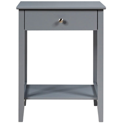 Set of 2 Wooden Bedside Sofa Table-Gray - Relaxacare