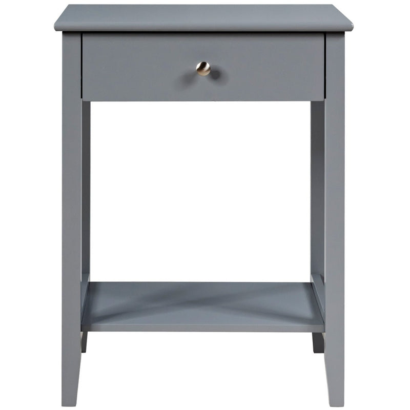 Set of 2 Wooden Bedside Sofa Table-Gray - Relaxacare
