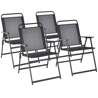 Set of 2/4/6 Outdoor Folding Chairs with Breathable Seat-Set of 4 - Relaxacare