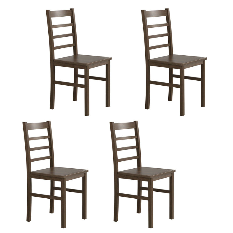 Set of 4 Modern Kitchen Dining Chairs with Solid Rubber Wood Structure - Relaxacare