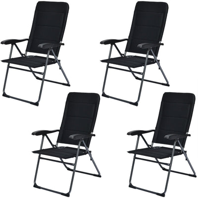 Set of 4 Patio Folding Chairs with Adjustable Backrests - Relaxacare