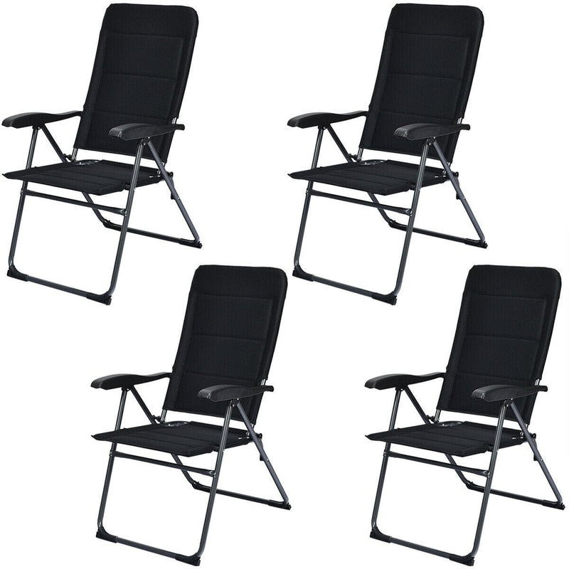 Set of 4 Patio Folding Chairs with Adjustable Backrests - Relaxacare