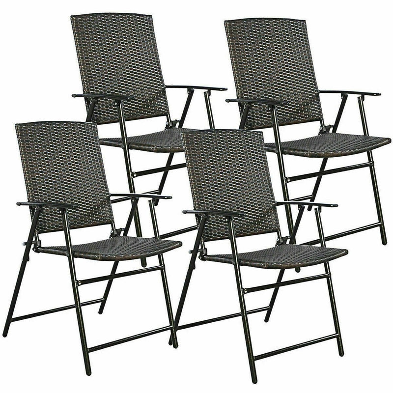 Set of 4 Rattan Folding Chairs - Relaxacare