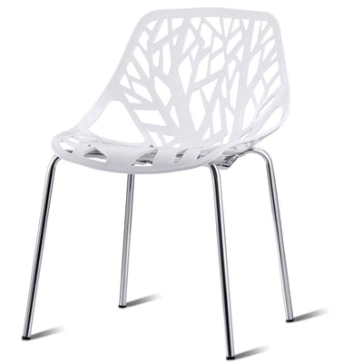 Set of 6 Accent Armless Modern Dining Chairs with Plastic Feet Pads - Relaxacare