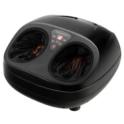 Shiatsu Foot Massager with Heat Kneading Rolling Scraping Air Compression-Black - Relaxacare