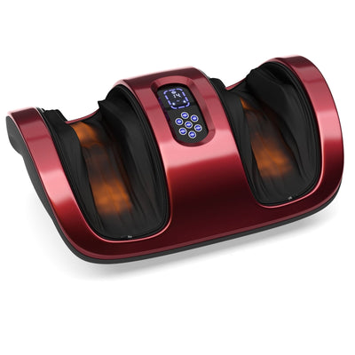 Shiatsu Foot Massager with Kneading and Heat Function-Red - Relaxacare