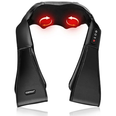 Shiatsu Neck Massager with Heat and Deep Tissue 3D-Kneading-Black - Relaxacare