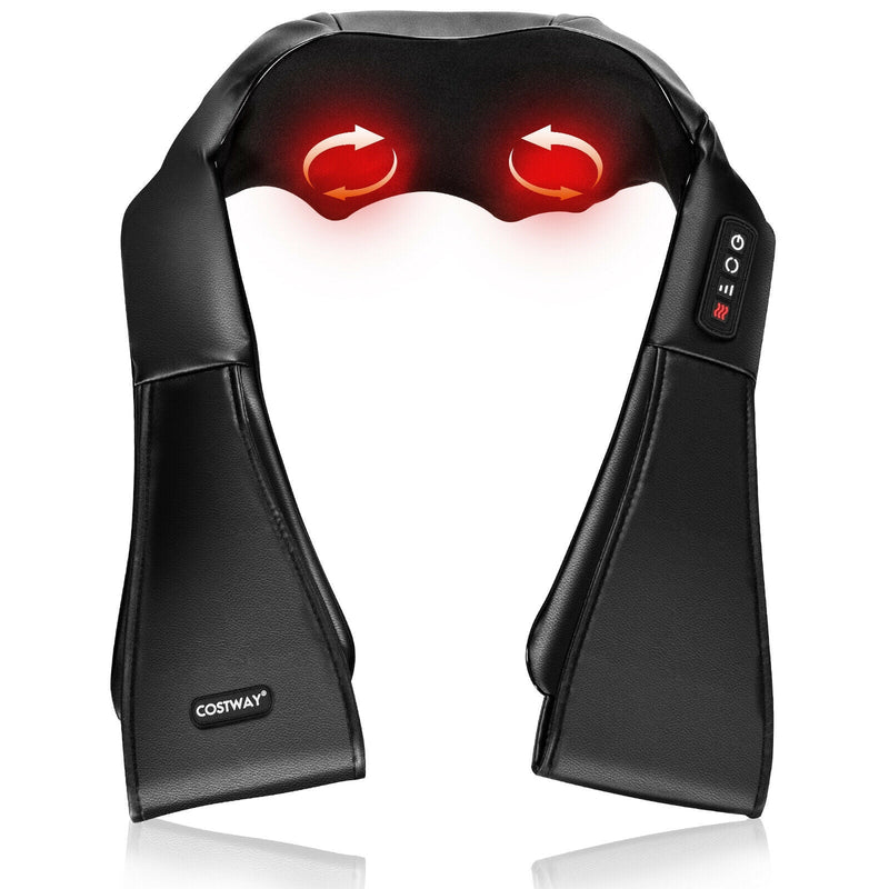 Shiatsu Neck Massager with Heat and Deep Tissue 3D-Kneading-Black - Relaxacare