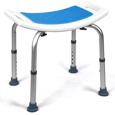 Shower Stool 6 Adjustable Heights Non-Slip Padded Blue Seat - Relaxacare