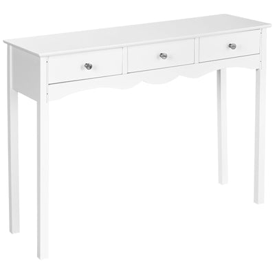Side Sofa Table with Storage 3-Drawers-White - Relaxacare