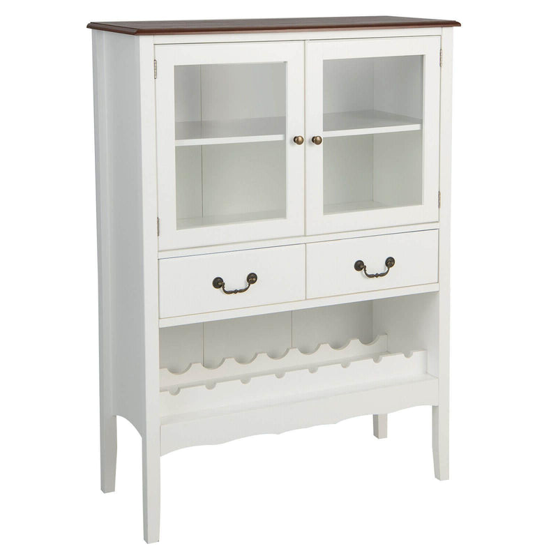 Sideboard Buffet Cabinet with 2 Tempered Glass Doors - Relaxacare
