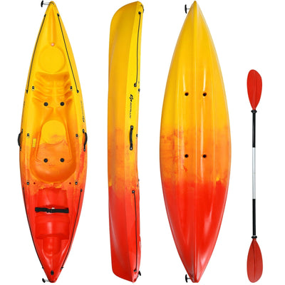 Single Sit-on-Top Kayak with Detachable Aluminum Paddle-Yellow - Relaxacare