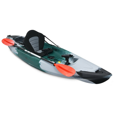 Sit-on-Top Fishing Kayak Boat With Fishing Rod Holders and Paddle-Gray - Relaxacare